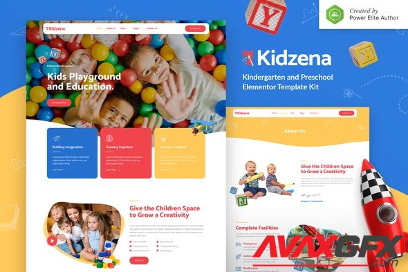 ThemeForest - Kidzena v1.0.0 - Kindergarten & Preschool Elementor Template Kit - 31897256