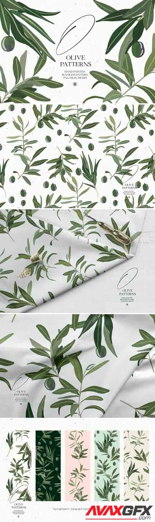 Olive Patterns - seamless patterns - 6112884