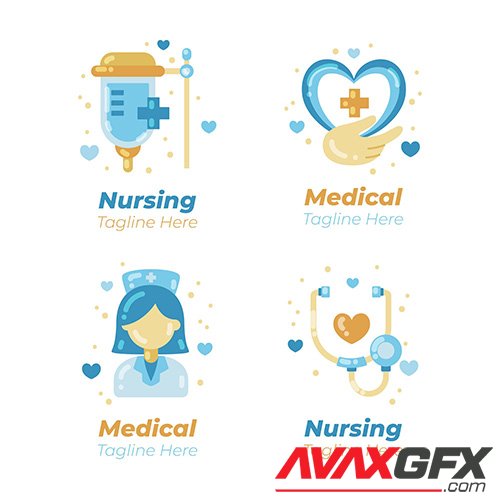 Nurse logo template collection