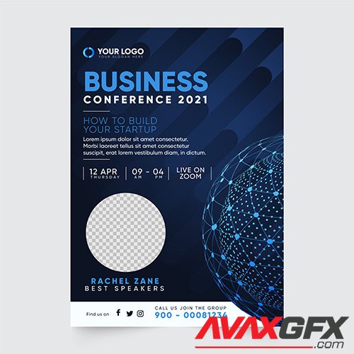 Business conference flyer print template