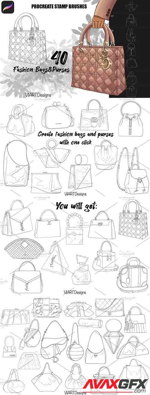 Fashion bags & purses stamps Procreate - 5915833
