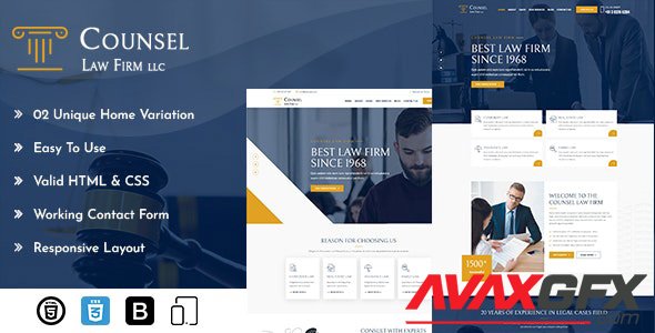 ThemeForest - Counsel v1.0 - Law Firm HTML - 31701866