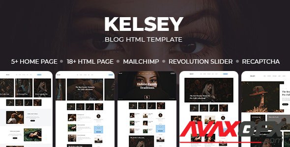 ThemeForest - Kelsey v1.0 - Creative Personal Blog HTML Template (Update: 7 April 20) - 23360266