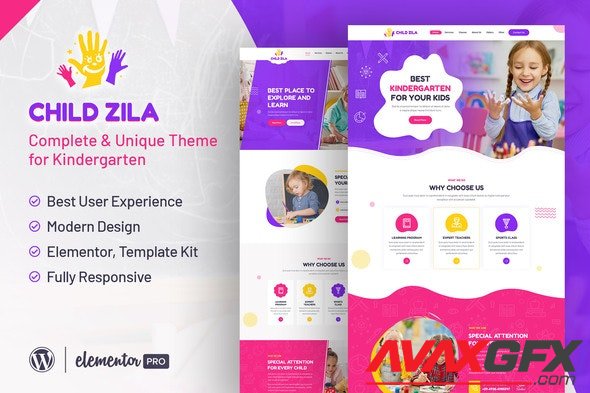 ThemeForest - ChildZilla v1.0.0 - Kindergarten Childcare Elementor Template Kit - 31798019