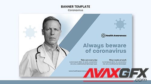 Psd banner template for coronavirus pandemic