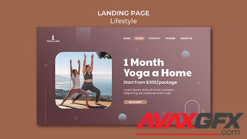 Psd landing page template for yoga practice and exercise