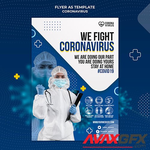 Psd flyer for coronavirus awareness