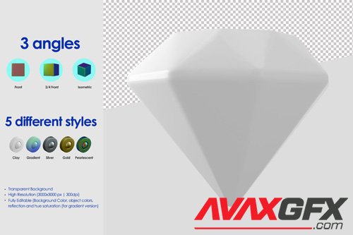 3d diamond icon psd design template