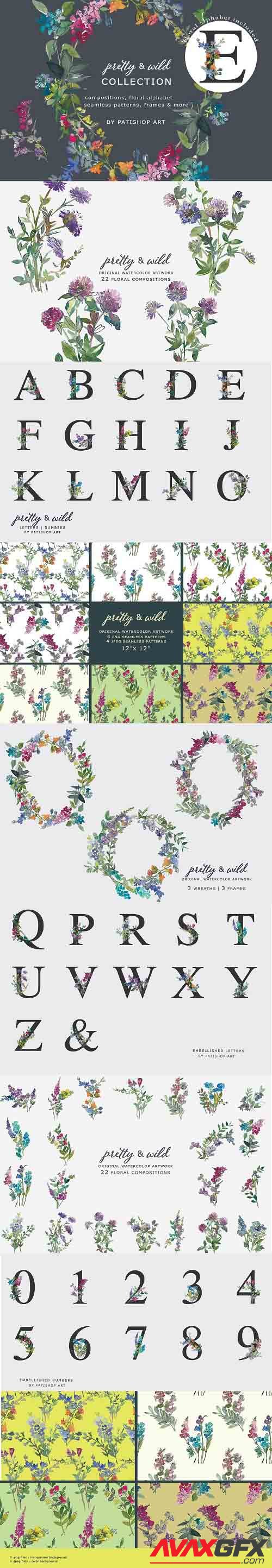 Field Flowers Clipart HUGE set - 6127710