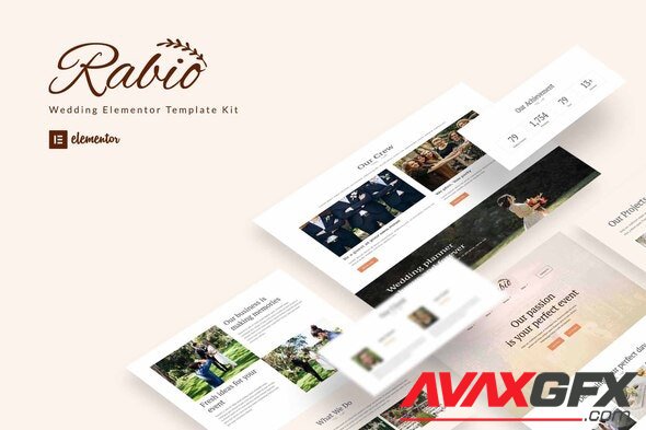 ThemeForest - Rabio v1.0.2 - Wedding Event Organizer Elementor Template Kit - 31858804