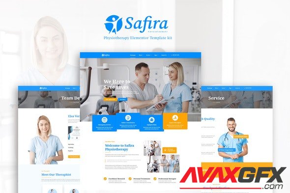 ThemeForest - Safira v1.0.1 - Physioterapy Elementor Template Kit - 31930196