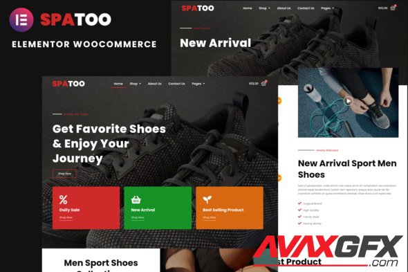 ThemeForest - Spatoo v1.0.0 - Modern Shoes eCommerce Elementor Template Kit - 31905061