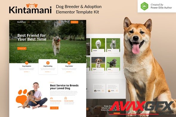 ThemeForest - Kintamani v1.0.0 - Dog Breeder Adoption Elementor Template Kit - 32006566