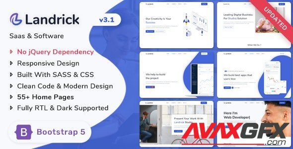 ThemeForest - Landrick v3.2 - Saas & Software Bootstrap 5 Landing Page Template - 24438577