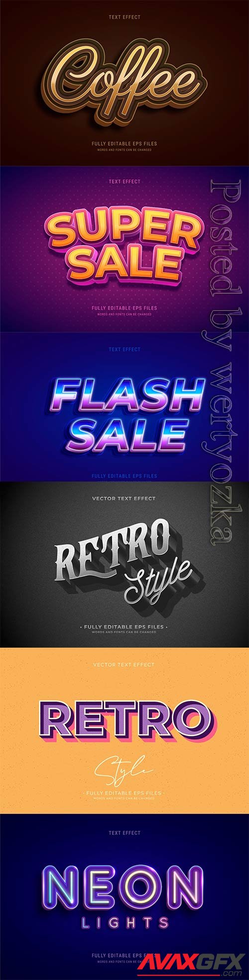 3d editable text style effect vector vol 344