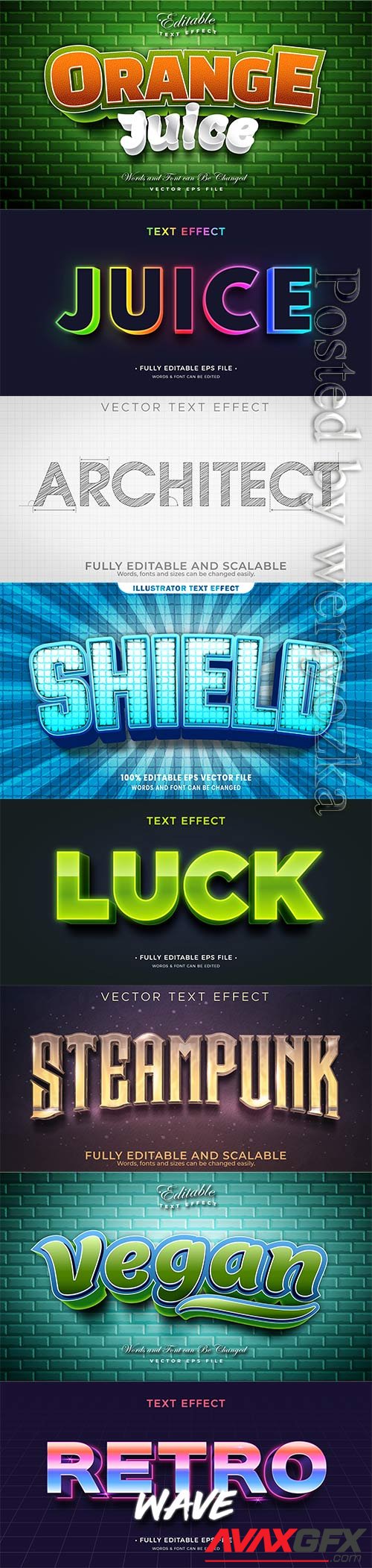 3d editable text style effect vector vol 342