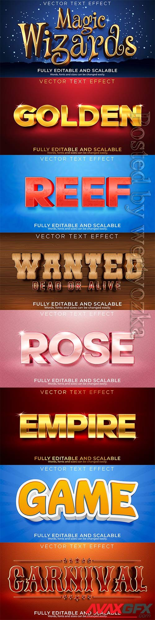 3d editable text style effect vector vol 340