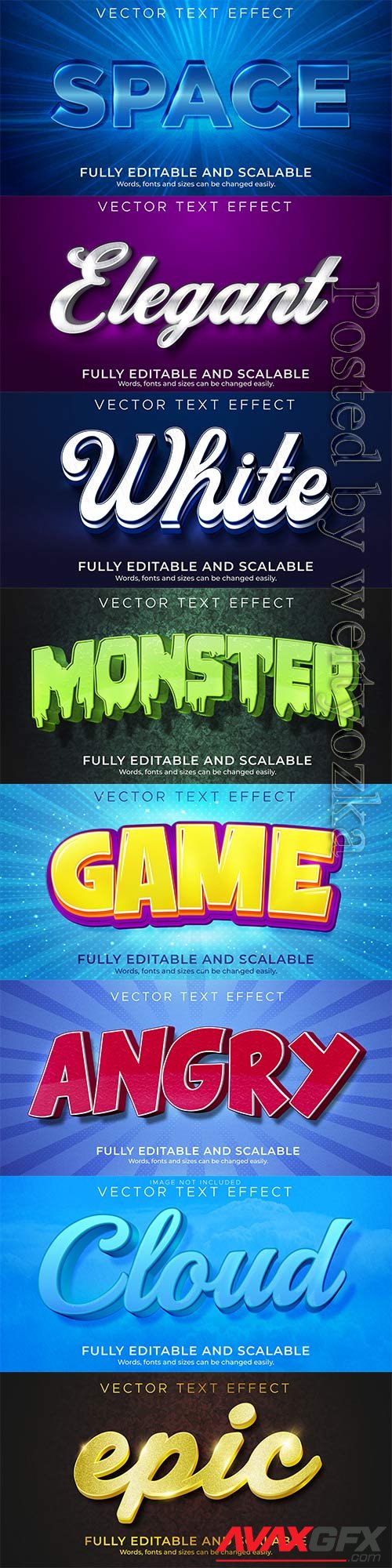 3d editable text style effect vector vol 339