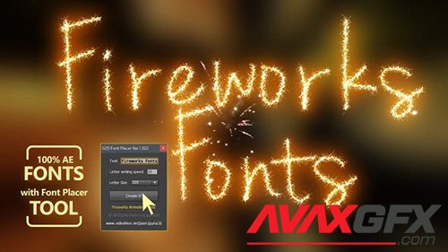 Fireworks Animated Font Pack with Tool 31992844