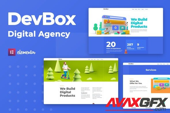 ThemeForest - DevBox v1.0.1 - Creative Digital Agency Elementor Template Kit - 28287319