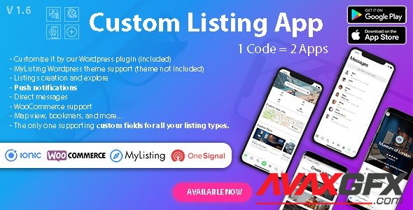 CodeCanyon - Custom Listing App v1.6.2 - Directory Android and iOS mobile app with Ionic 5 for MyListing ListingPro - 23761753