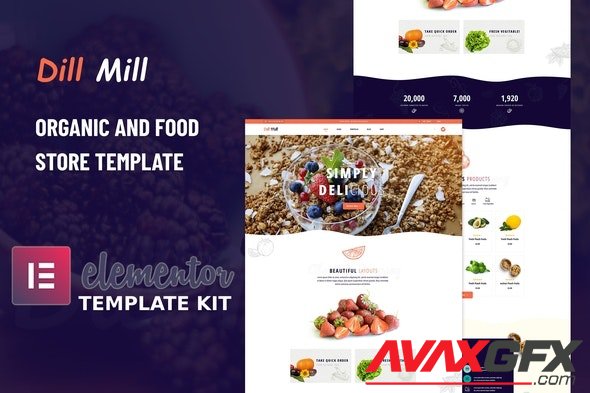 ThemeForest - Dillmill v1.0.0 - Organic Food Store Elementor Template Kit - 31978474