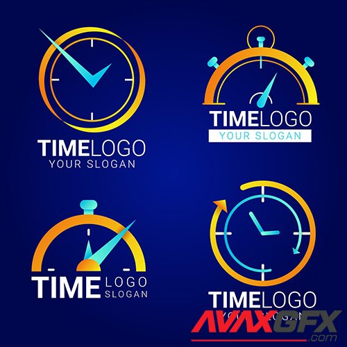 Gradient time logos pack