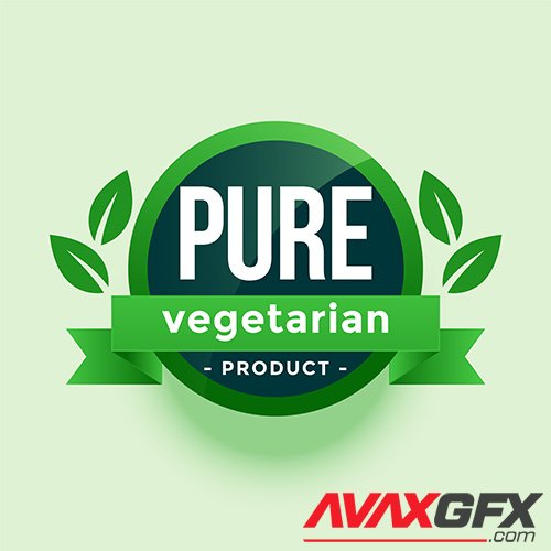 Pure vegetarian product green leaves label