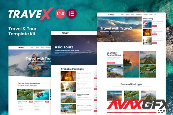 ThemeForest - TraveX v1.1.0 - Travel & Tour Agency Elementor Template Kit - 29108594