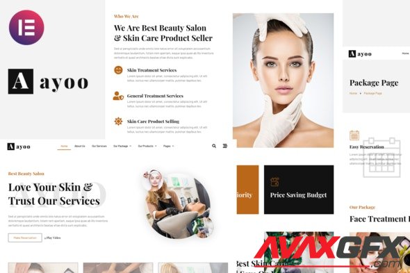 ThemeForest - Ayoo v1.0.0 - Beauty Salon Services Elementor Template Kits - 32034195