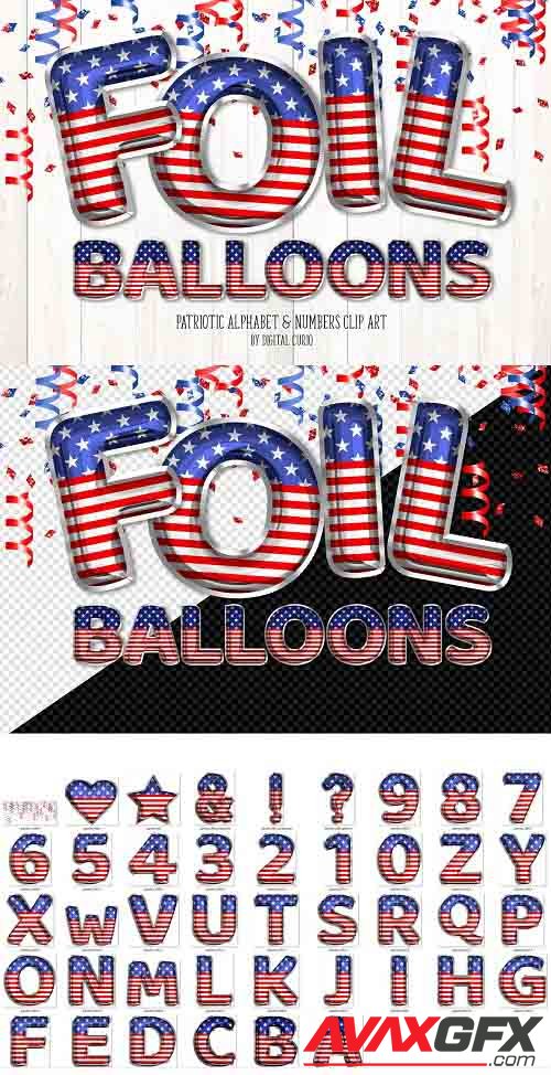 Patriotic Foil Balloon Alphabet - 6139836