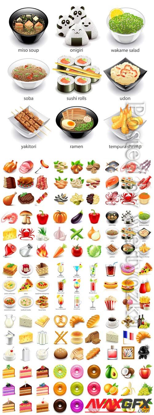 Food icons in vector