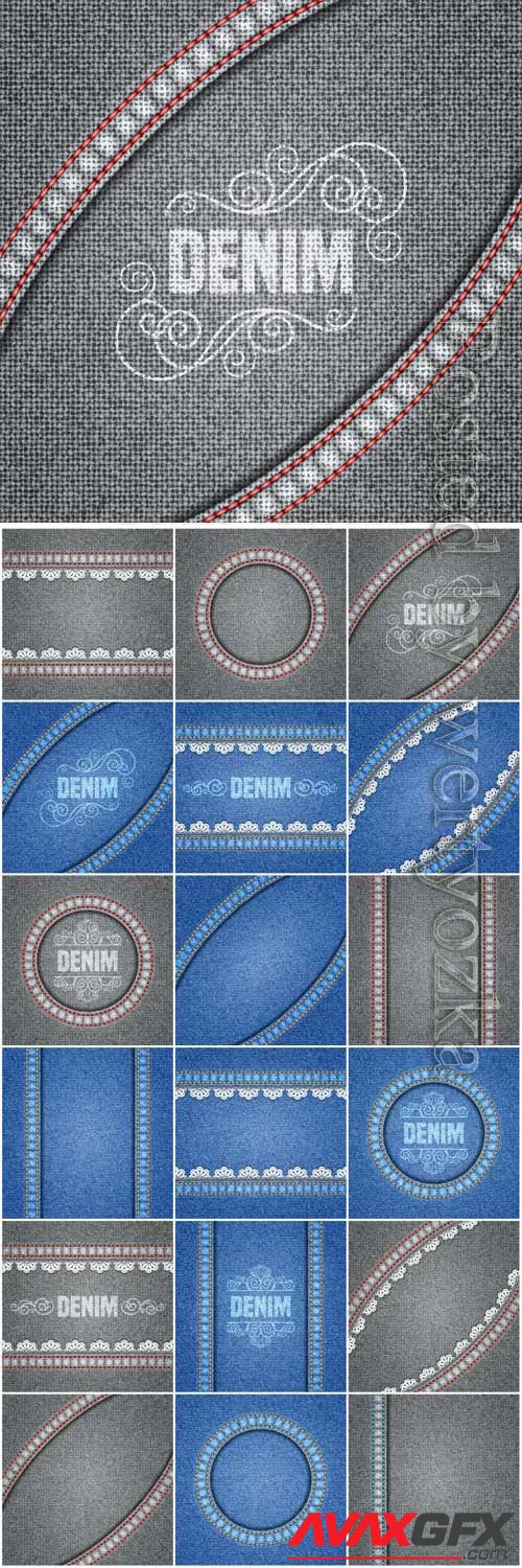 Denim backgrounds in vector