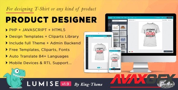 CodeCanyon - Product Designer for PHP Standalone | Lumise v1.9.6 - 21069158