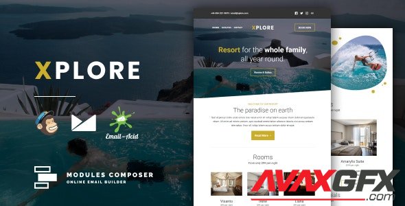 ThemeForest - Xplore v1.0 - Responsive Email Theme for Hotels, Booking & Traveling with Online Builder - 32005397