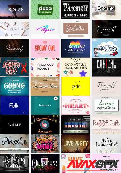 Mix Font Bundle 51 - 36 Premium Fonts