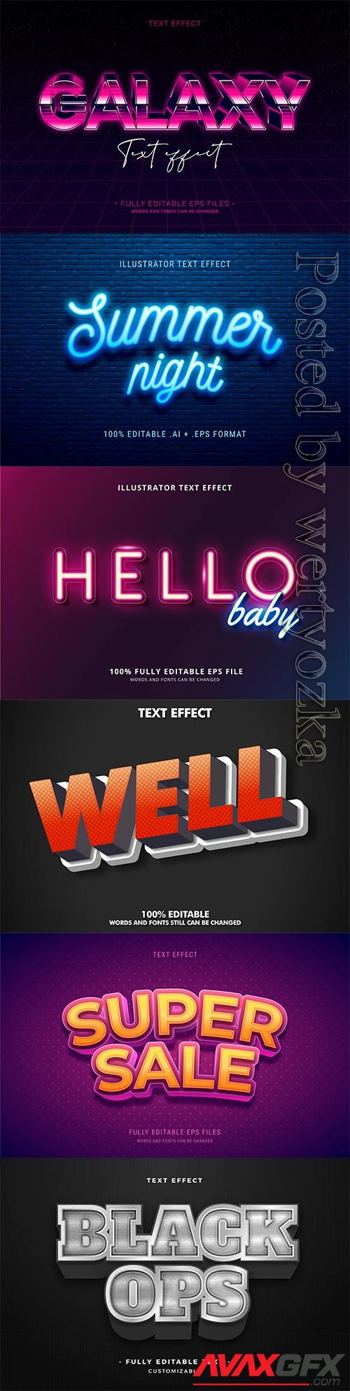 3d editable text style effect vector vol 356