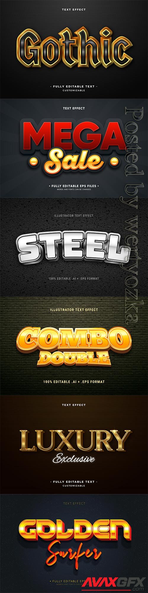 3d editable text style effect vector vol 352