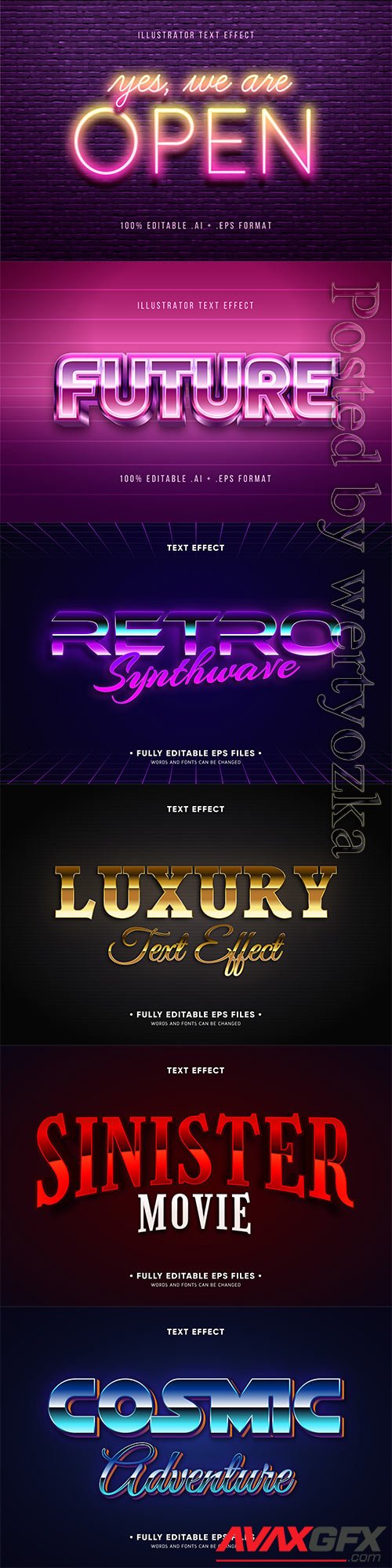 3d editable text style effect vector vol 349