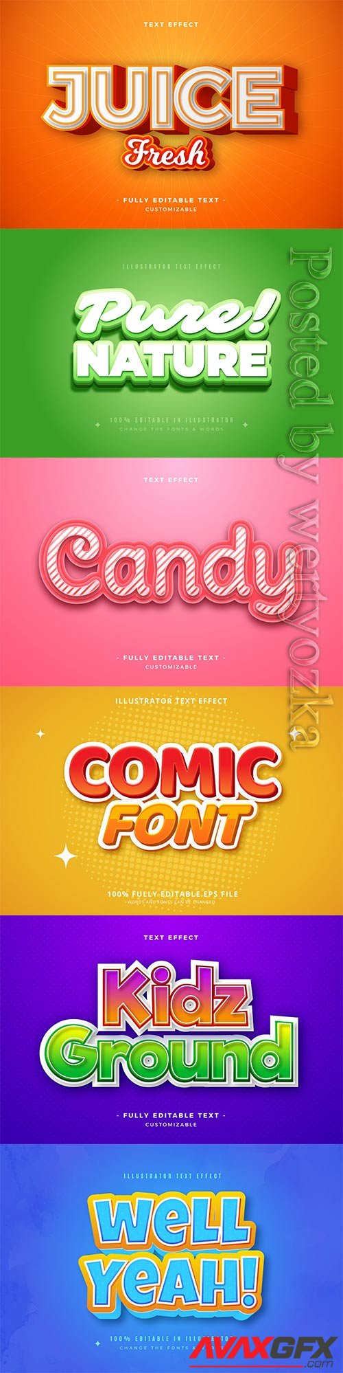 3d editable text style effect vector vol 350