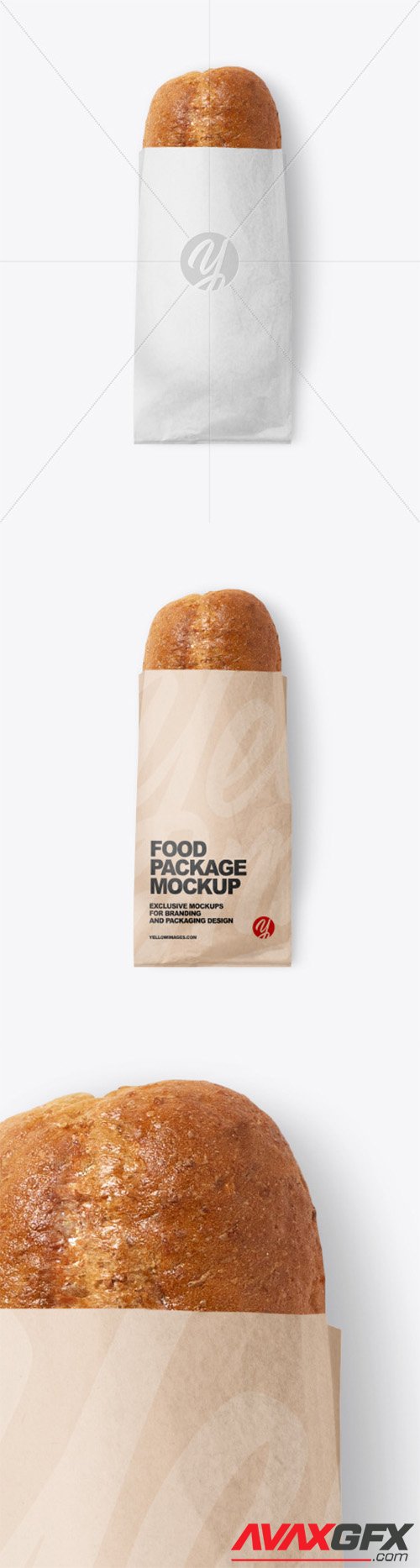 Kraft Package with Bread Mockup 79999