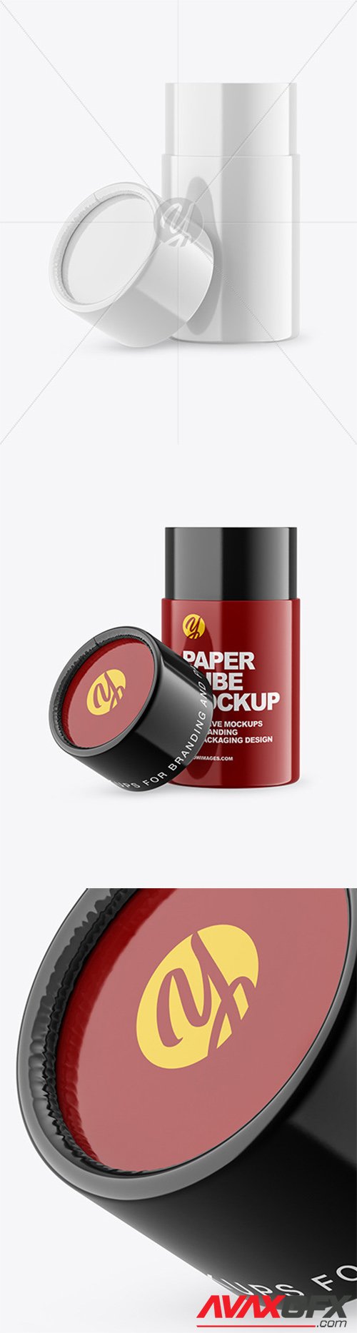 Opened Glossy Paper Tube Mockup 81825