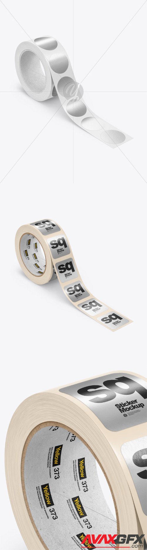 Roll with Metallic Stickers Mockup 81901