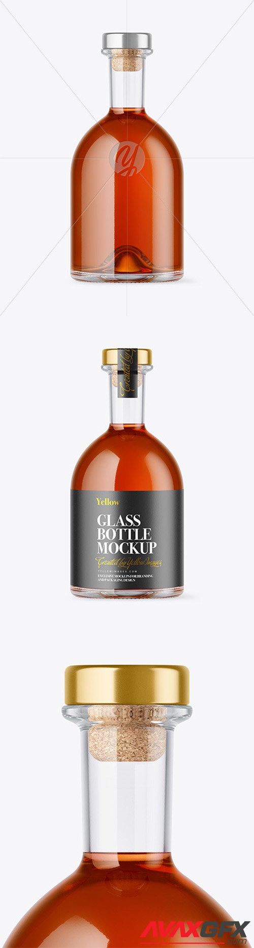 Clear Glass Cognac Bottle Mockup 79807