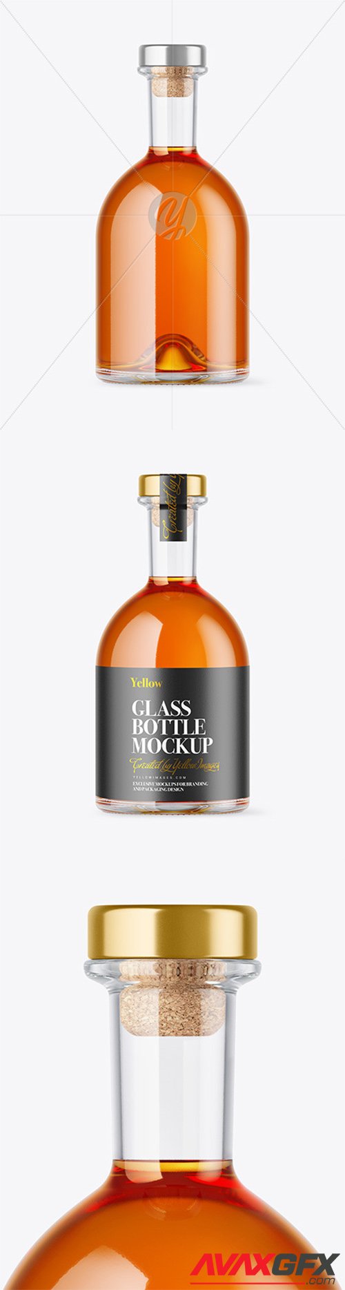 Whiskey Bottle with Wooden Cap Mockup 79689