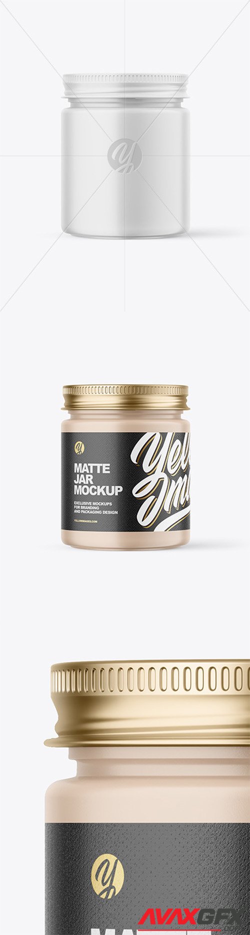 Matte Cosmetic Jar with Metallic Cap Mockup 80014