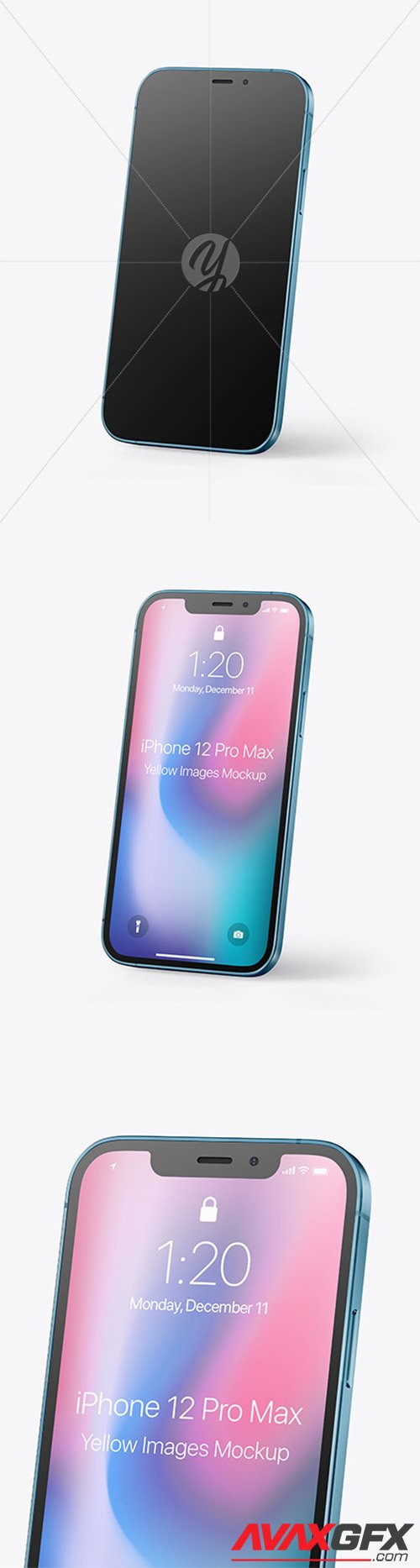 Apple iPhone 12 Pro Max Pacific Blue Mockup 79808