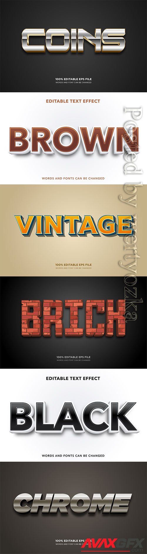 3d editable text style effect vector vol 385