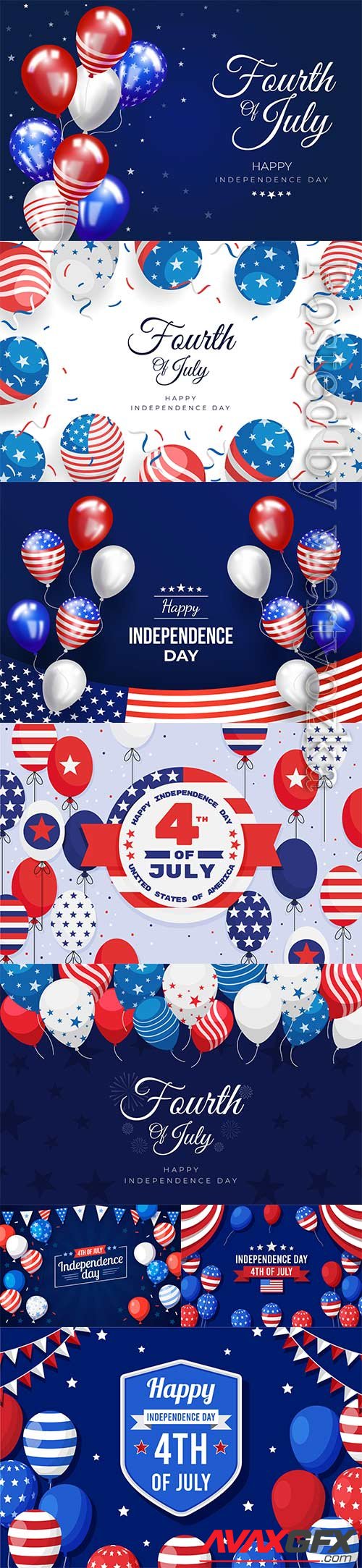 4th july independence day balloons vector background