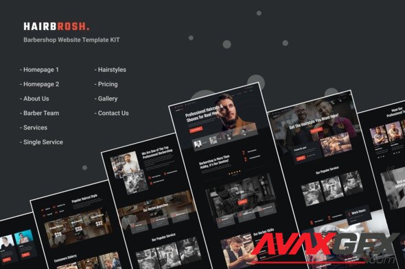 ThemeForest - Hairbrosh v1.0.1 - Barbershop Elementor Template Kit - 32080272